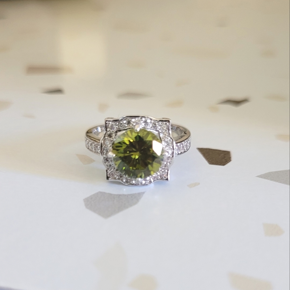 Halo August Birthstone Ring